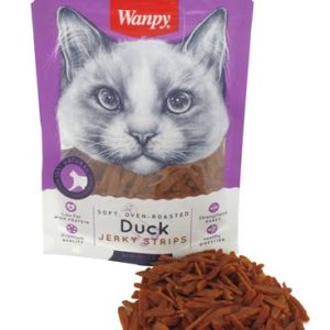 Wanpy soft oven roasted duck jerky strips kattensnacks