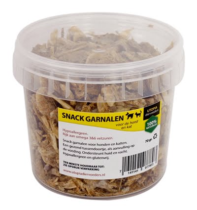 Utopia gedroogde kattensnacks met garnalen