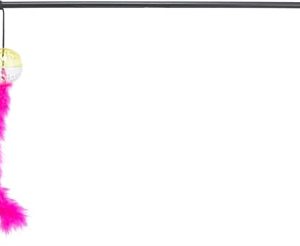 Trixie speelhengel met ratelbal en veer kunststof assorti