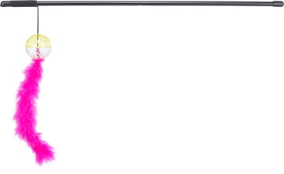 Trixie speelhengel met ratelbal en veer kunststof assorti