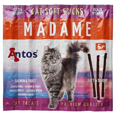 Antos Cat Soft Sticks Madame kattensnack – met zalm & forel