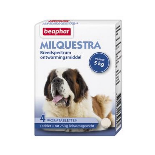 Beaphar Milquestra Hond 5-75kg 4 tabl