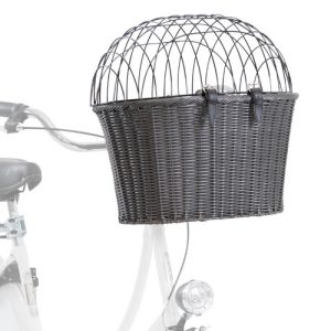 Trixie Rieten Stuur-Fietsmand Grijs