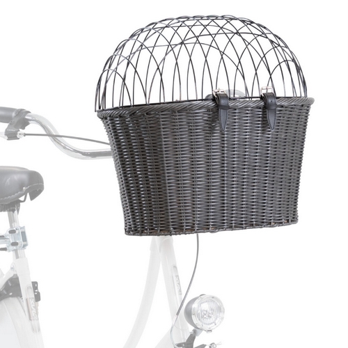 Trixie Rieten Stuur-Fietsmand Grijs