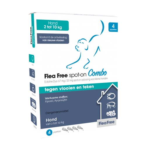 Flea Free Spot-On Combo Hond 2-10 kg 4 pipetten