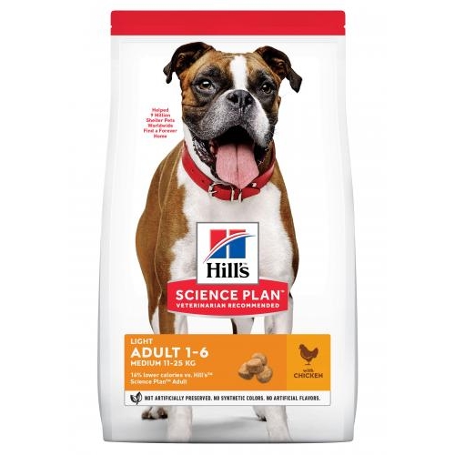 HILL’S SCIENCE PLAN Light Medium Breed Adult Kip 12 kg