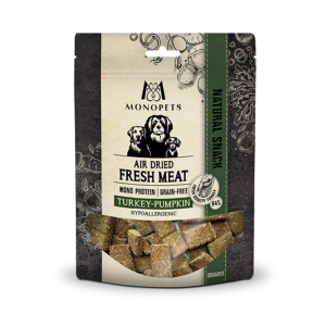 Monopets – Kalkoenblokjes met pompoen air dried – 100gr