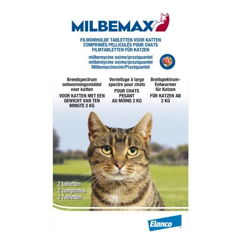 Milbemax Kat 2-12 kg 2 tabletten
