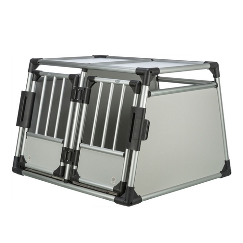 Trixie Aluminium Autokooi Dubbel M-L