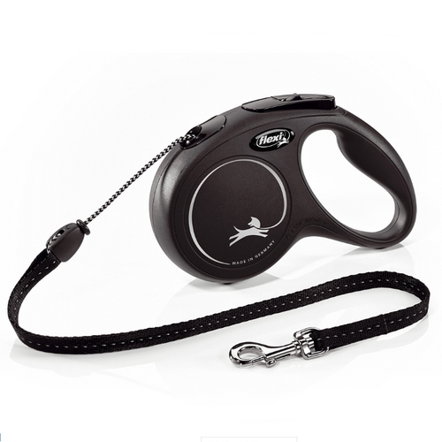 Flexi Rollijn Classic Cord M Zwart 5 meter