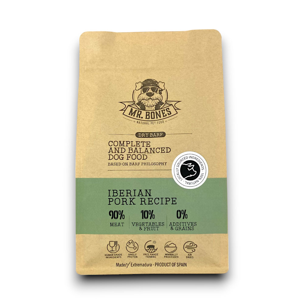 Mr. Bones Dry BARF – Iberico Varken, Appel, Wortel, Courgette