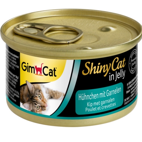 GimCat ShinyCat Jelly Kip/Garnalen 70 gr