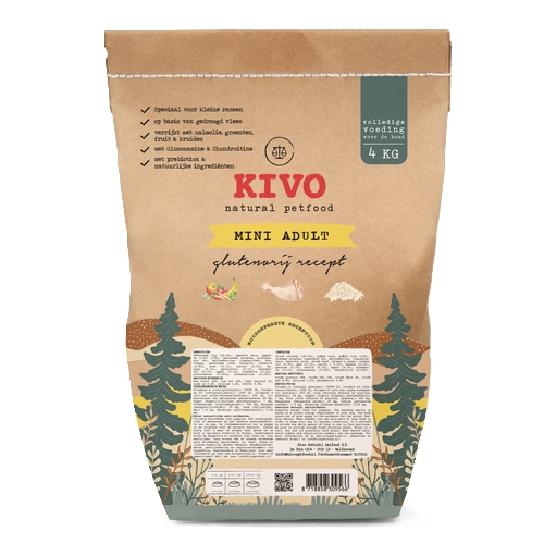 Kivo Kip&Rijst Mini Adult Glutenvrij 4 kg