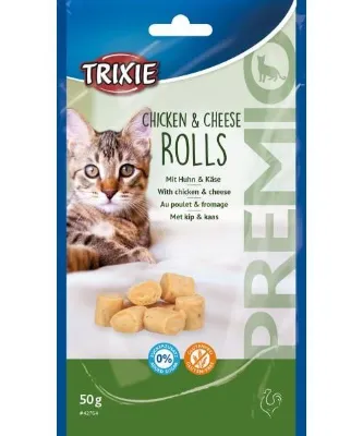 Trixie Premio Kip & Kaas Rolletjes Voor Katten Glutenvrij